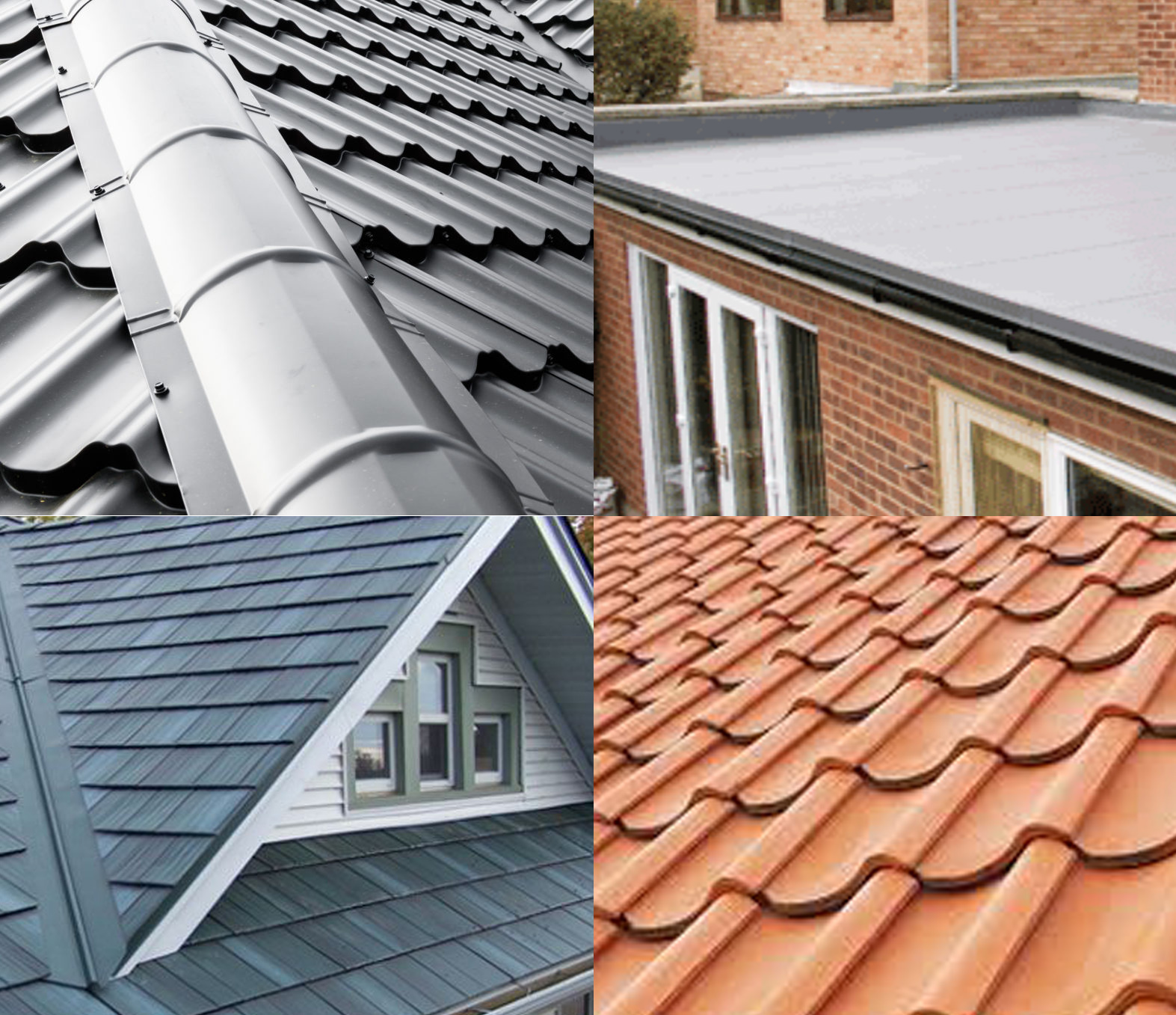 Metal, Tiles, Shingles, Flat Roof